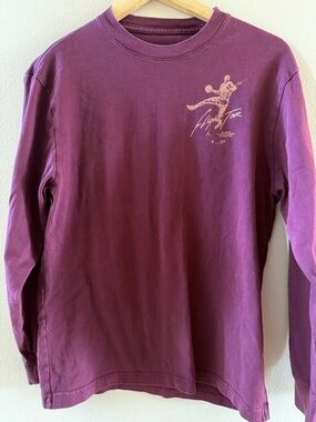 Jordan Men's Long Sleeve Tee in Plum with Light Pink Graphic